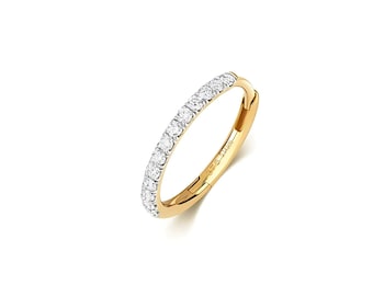 Diamant Knorpel Creolen in 9 Karat Gold, Diamant Ohrringe, 9 Karat Gold Creolen, Gelbgold Creolen, Diamant Ohrringe, Geschenk für Sie