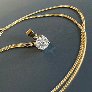 1ct Solitaire Diamond Necklace 18ct Yellow Gold Brilliant Cut 1 Carat 1.05ct
