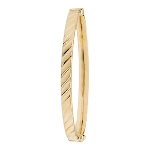 9Ct Gold Lined Design Hinged Bangle, 9ct Gold Bangle, Lined Design Bangle, Hinged Bangle, Gold Hinged Bracelet, Luxury Bangle