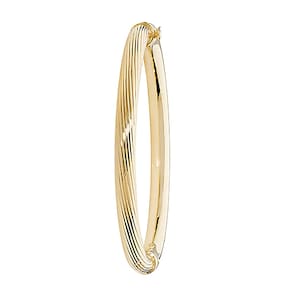 9Ct Gold Lined Design Hinged Bangle, Lined Gold Bangle Bracelet, Hinged Gold Bracelet, Engraved Cuff Bangle Bracelet, Gift For Her