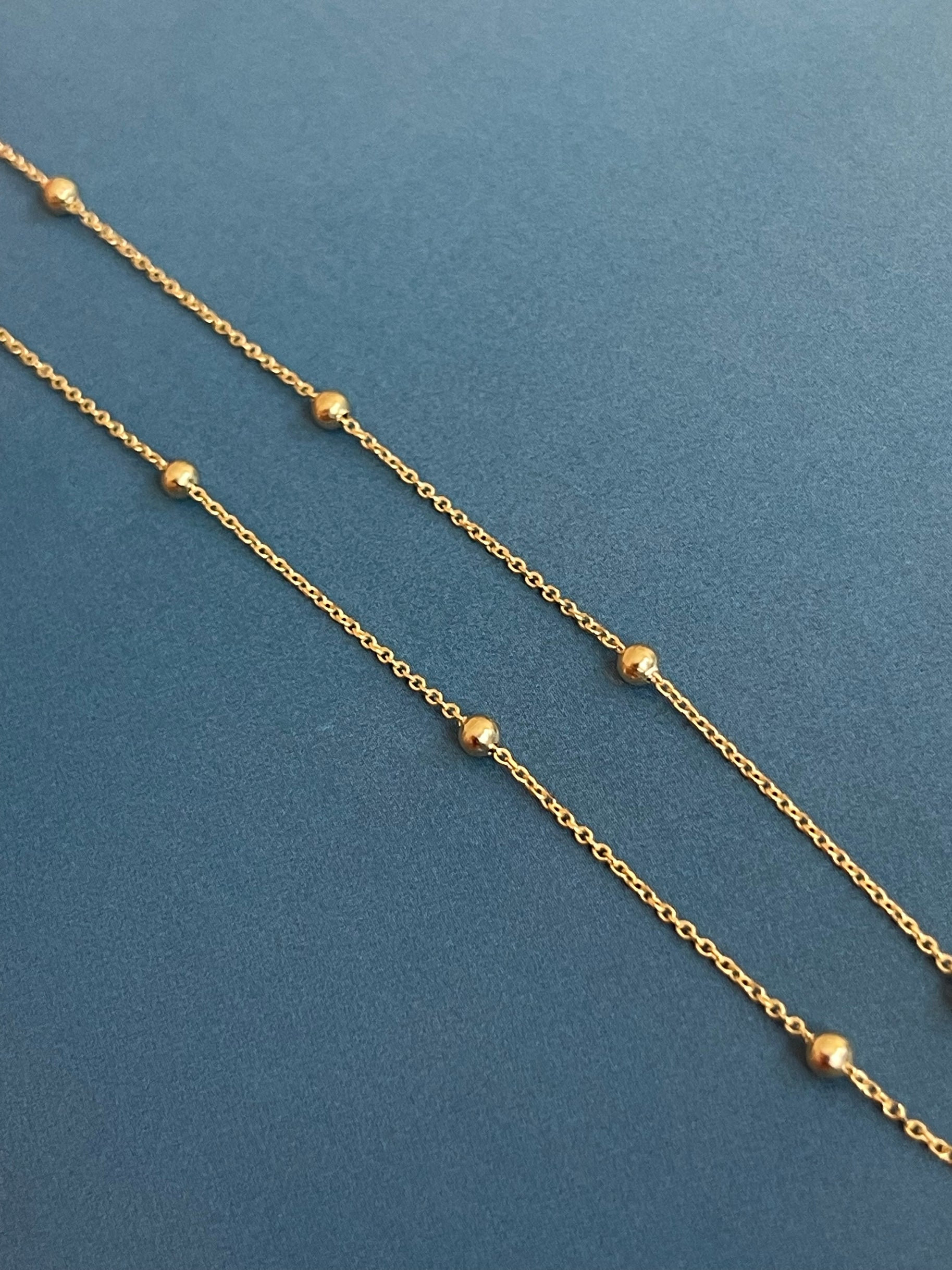 Gold Beaded Chain Etsy UK