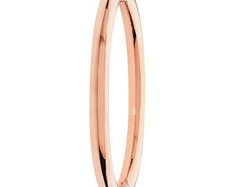 9Ct Rose Gold Plain Hinged Bangle