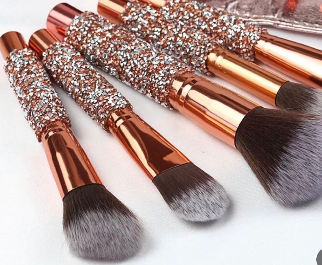 Diamond studded / Crystaled Makeup Brush Set – Crowns&Halos LLC