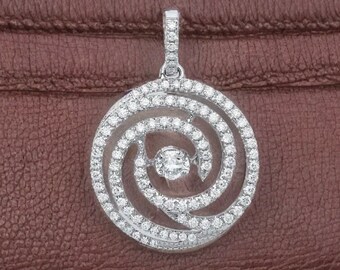 Dancing Diamond Pendant in 18ct White Gold Circle Of Life