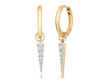 9ct Gold Diamond Spike Earring Charm