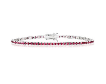Ruby Bracelet In 18Ct White Gold