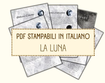 Grimoire auf Italienisch, Lunar Magic, druckbare digitale Seiten auf Italienisch für Ihr Grimoire und Ihr Buch der Schatten