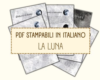 Grimorio in italiano, la Magia lunare, pagine digitali stampabili in italiano per il tuo grimorio e per il tuo libro delle Ombre