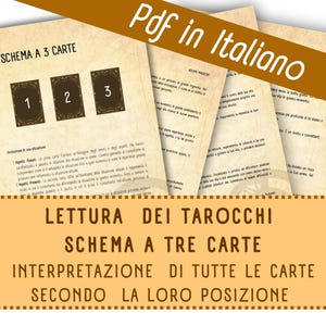 Lectura de Tarot, el esquema de tres cartas, interpretación de TODAS las cartas según su posición, páginas del Grimorio en italiano
