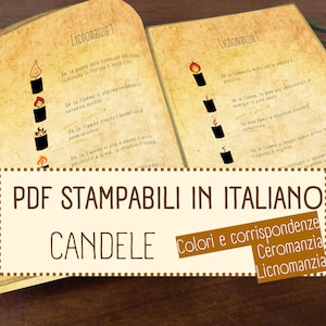 Grimoire in Italian, the magic of candles, printable digital pages in Italian for your grimoire and your book of Shadows
