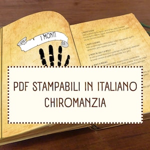 Grimoire in Italian, Chiromancy, Palm Reading, Digital Pages for Your Grimoire and Your Book of Shadows