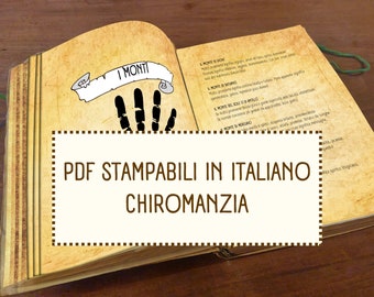 Grimorio in italiano, chiromanzia, la lettura della mano, pagine digitali per il tuo Grimorio e per il tuo libro delle Ombre