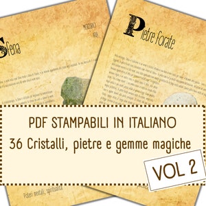 Crystal Magic, Grimoire in Italian, digital pages, printable pdf in Italian - grimoire and book of shadows - volume 2