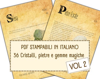Magia dei Cristalli, Grimorio in italiano, pagine digitali, pdf stampabili in italiano - grimorio e libro delle ombre – volume 2
