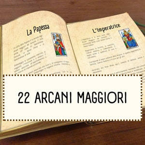 Grimorio in italiano, i 22 arcani maggiori dei tarocchi, pagine digitali stampabili in italiano per il Grimorio e per il libro delle Ombre