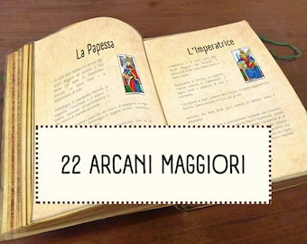 Grimorio in italiano, i 22 arcani maggiori dei tarocchi, pagine digitali stampabili in italiano per il Grimorio e per il libro delle Ombre