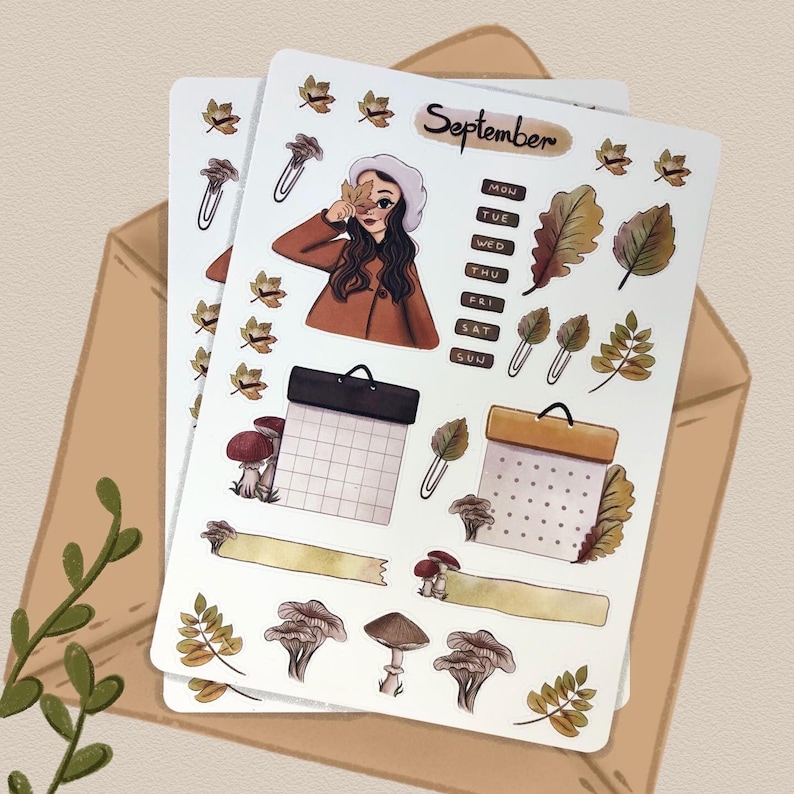 September Sticker Sheet for Planners Planner Stickers, Bullet Journal ...
