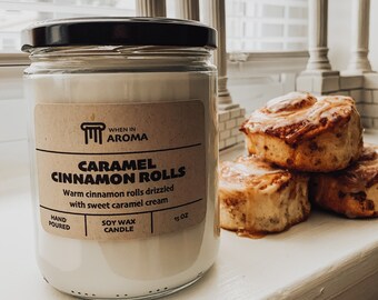 Caramel Cinnamon Rolls Soy Candle - Caramel candle - Cinnamon candle - Cinnabon scented candle