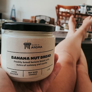 Banana Nut Bread Soy Candle - banana candle - soy wax candle - banana scented candle
