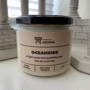 Oceanside Soy Candle - Beach candle - Ocean candle - White candle - Soy wax candle
