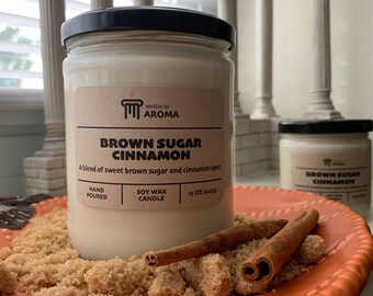 Brown Sugar Cinnamon Soy Candle - Fall candle - Cinnamon candle - Brown sugar candle - Fall scented candle