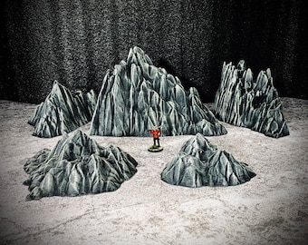 Mountain Rock - Five 3D printable files for miniature gaming