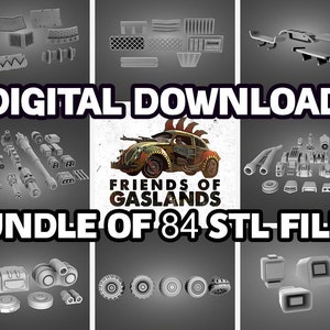 3D Printable Gaslands Vehicle Modification Bundle!  84 files in total