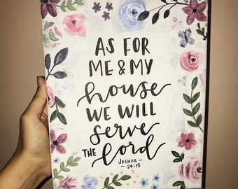 Bloemen aangepaste offerte teken | Paarse bloemenrand | Gepersonaliseerde muurkunst | Cadeau voor mama | 8x10 Aangepast teken | Citaat op Canvas | Bijbel citaat