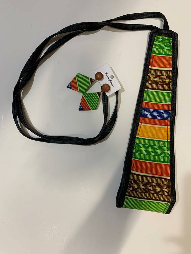 Chic self wrap belt with earrings
