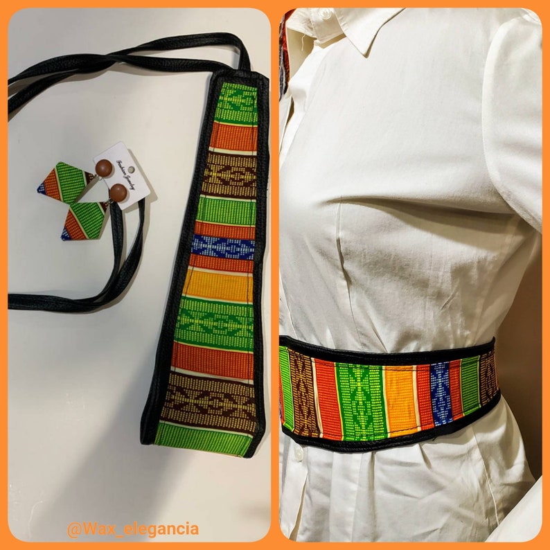Chic self wrap belt with earrings