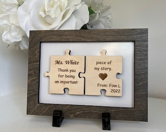 Teacher Gift, Puzzle Piece Sign, Thank you, Teacher Appreciation, End of Year, Personalized, Gifts, Ideas, Daycare, Preschool