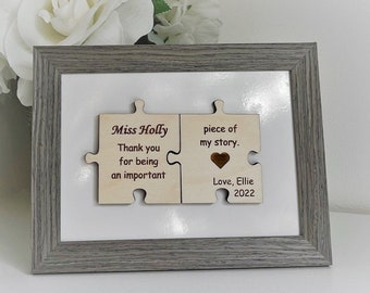 Teacher Gift, Puzzle Piece Sign, Personalized Teacher Gift, Teacher Appreciation, End of Year, Personalized, Gifts, Ideas, Daycare,Preschool