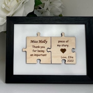 Teacher Gift, Puzzle Piece Sign, Personalized Teacher Gift, Teacher Appreciation, Daycare, End of Year, Personalized, Gifts, Ideas,Preschool