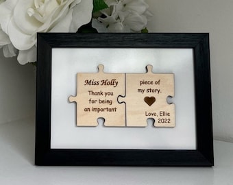 Teacher Gift, Puzzle Piece Sign, Personalized Teacher Gift, Teacher Appreciation, Daycare, End of Year, Personalized, Gifts, Ideas,Preschool