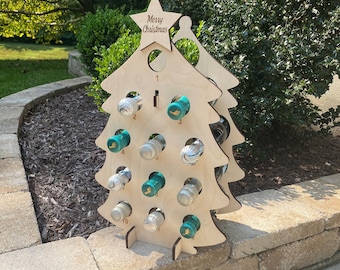 Mini Champagne Prosecco Advent Calendar, Tree, 12 Days of Christmas, Mini Champagne Bottle Size Holder, Champagne NOT INCLUDED!