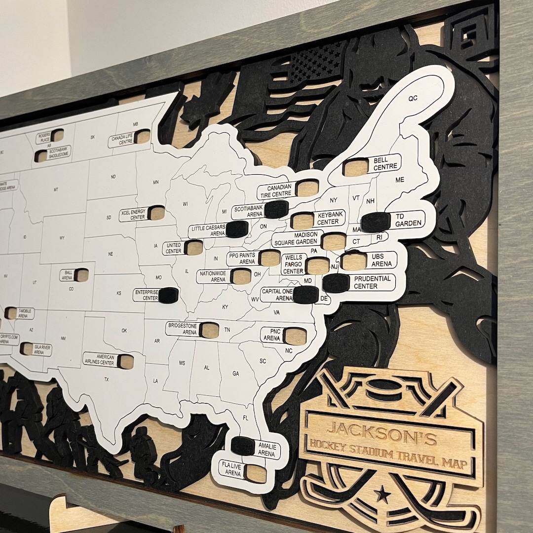 Avs Rink Map Hockey Arena Travel Map, NHL Arena Travel Map, Personalized Hockey ...