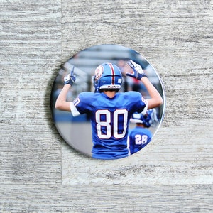 Custom Photo Button-3 1/2 inch Pin Back Button-Personalized Sport Photo Button-Pet Memorial Photo Button