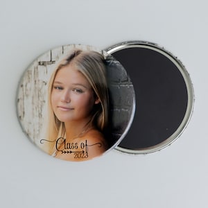 Custom Fridge Photo Magnet - 3 1/2  inch Button Magnet -Personalized Sport Photo Cheer Photo -Pet Memorial Photo Magnet