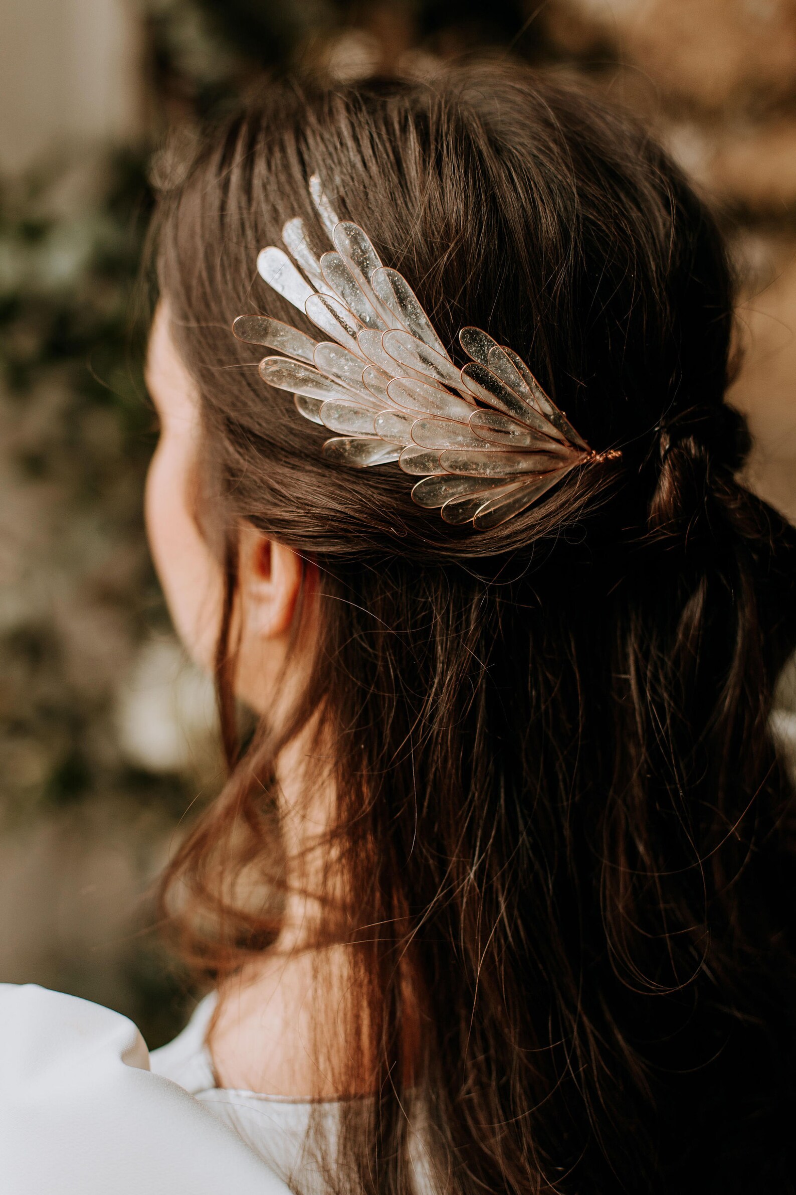 Angel Wings Bridal Headpiece Delicate Bridal hair comb Etsy
