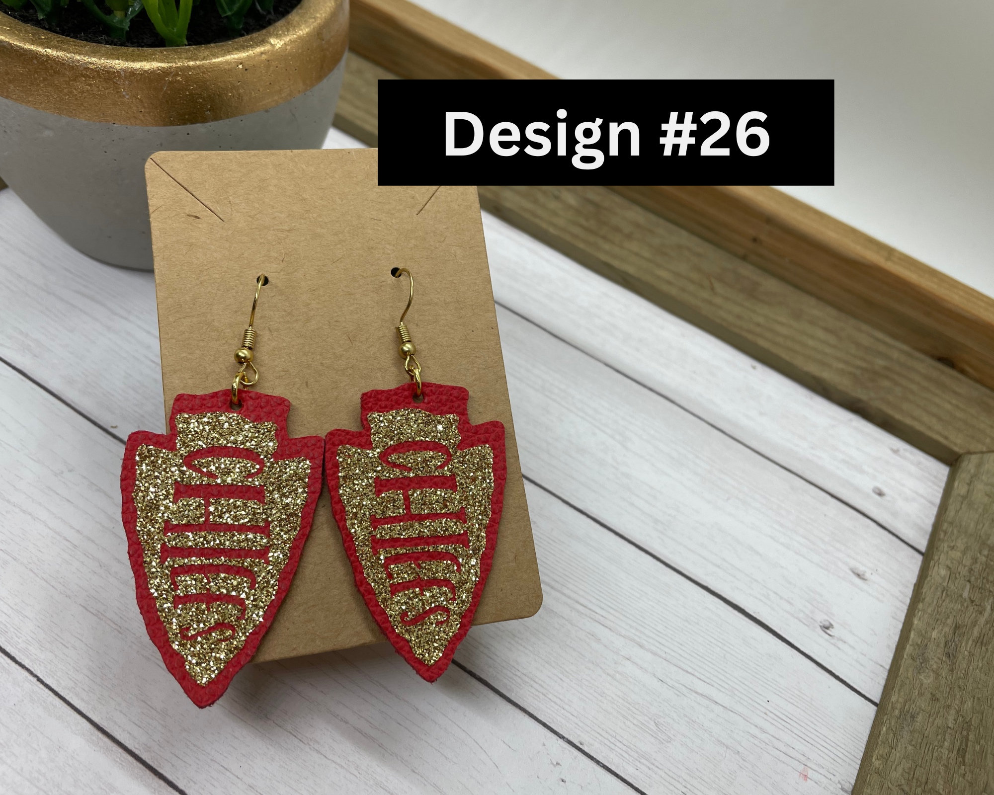 Chiefs leather earrings discount