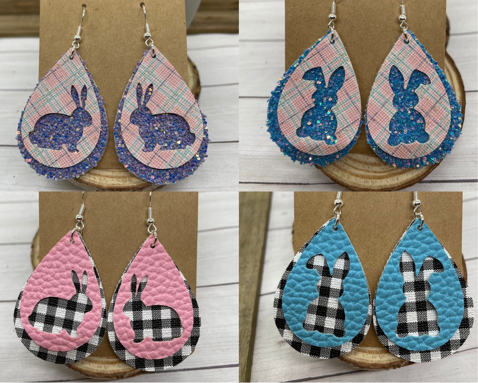 Easter Faux Leather Earrings Easter Bunny Earrings Etsy