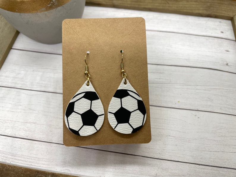 Soccer Earrings Sports Earrings Add Your Team Colors Etsy