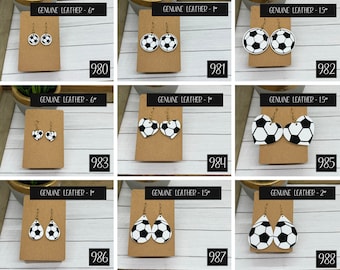 Soccer Earrings| Sports Earrings | Add your team colors | Custom Soccer Earrings |  Leather Soccer Earrings
