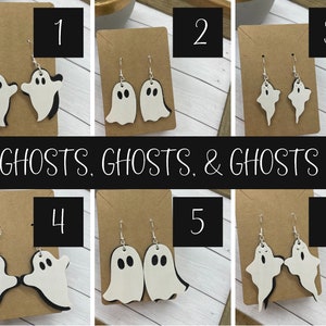 Halloween Ghost Faux Leather Earrings | Halloween Earrings | Faux Leather Earrings | Ghosts