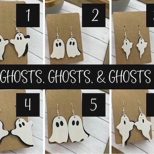 Halloween Ghost Faux Leather Earrings | Halloween Earrings | Faux Leather Earrings | Ghosts