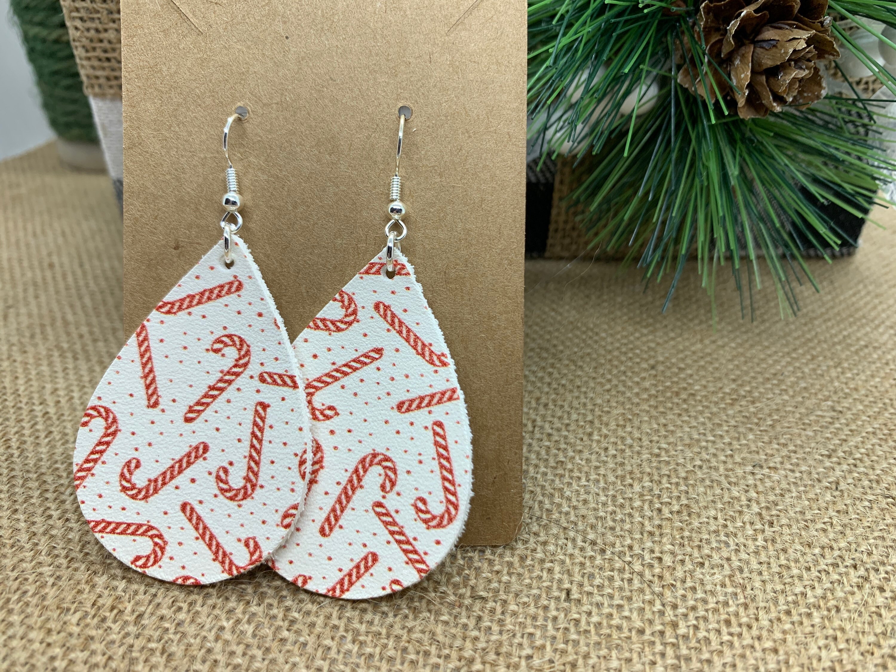 holiday leather earrings
