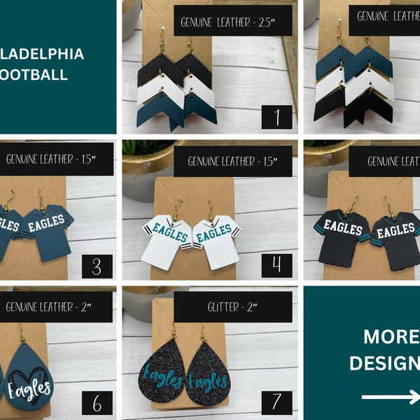 Philadelphia Football Earrings | Glitter Football Earrings | Game Day Earrings | Faux Leather Philadelphia Football Earrings