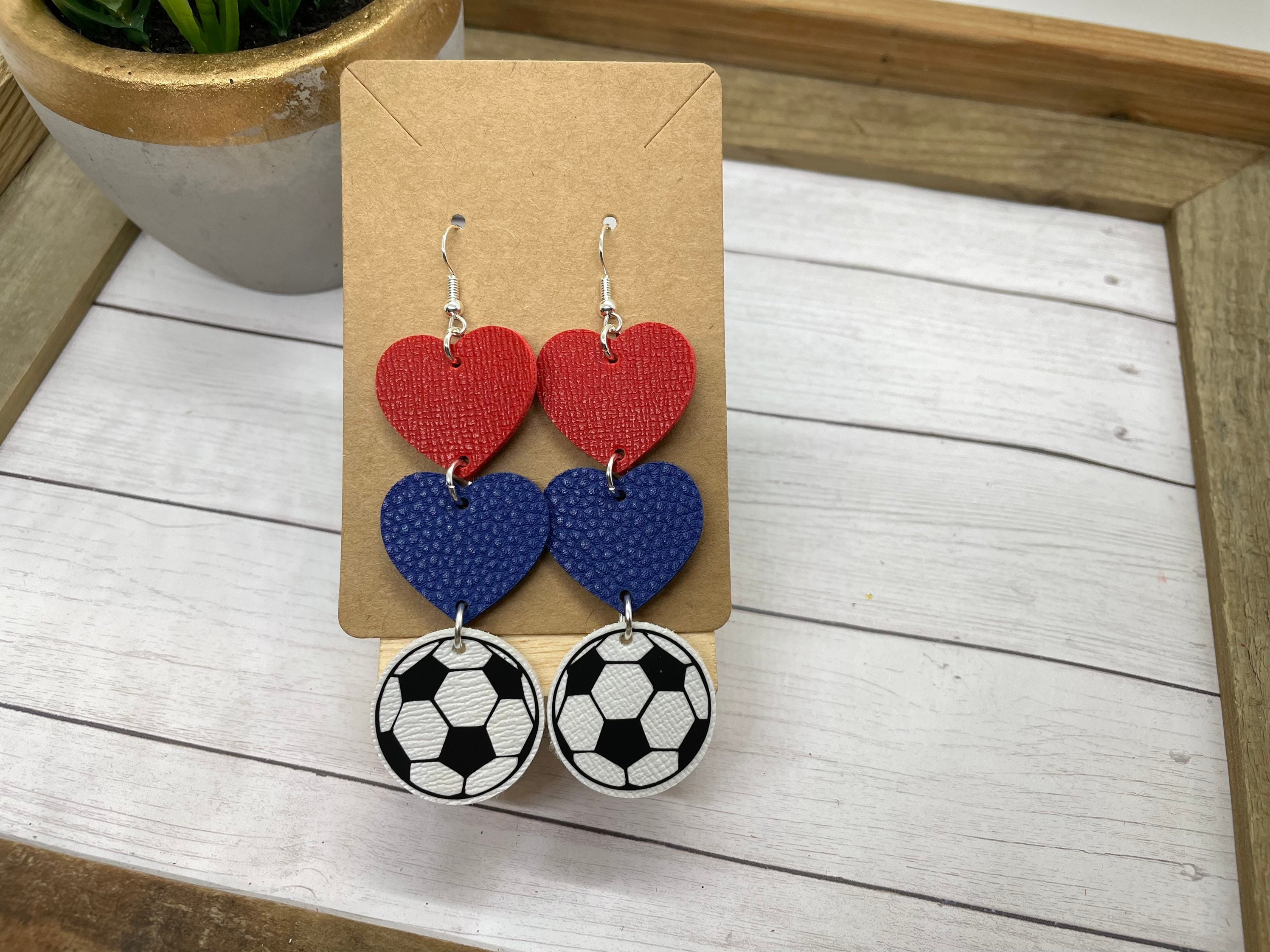 Soccer Earrings Sports Earrings Add Your Team Colors 