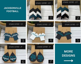 Jacksonville Football Earrings | Glitter Football Earrings | Game Day Earrings | Faux Leather Jacksonville Football Earrings | Jags earrings