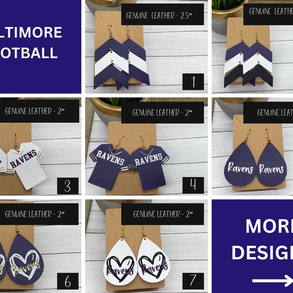 Baltimore Football Earrings, Purple, Gold and White Earrings, Game Day Earrings, Team Spirit Earrings